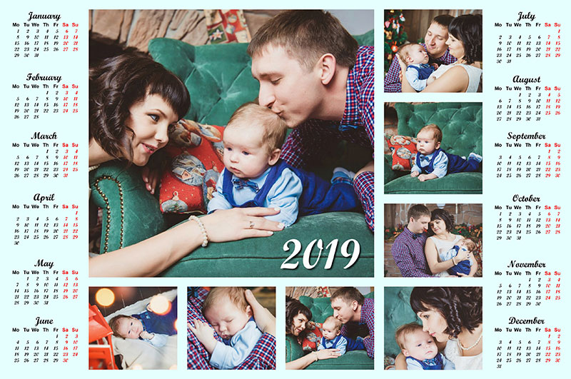 Customized photo calendars for family memories