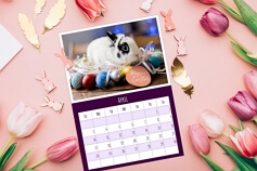 Homemade calendar with a bunny