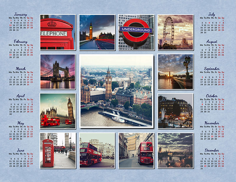 Make a photo collage calendar