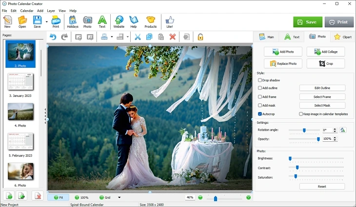 Import your photos into the template