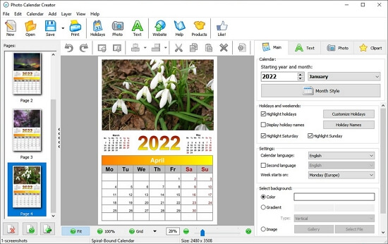 Photo Calendar Creator Windows 11 download