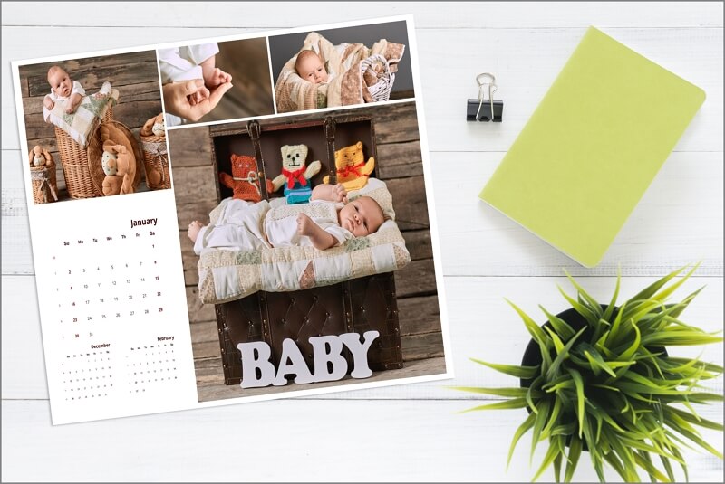 Baby collage calendar example
