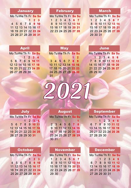 2021 Yearly Photo Calendar: Wall & Pocket Calendar Designs