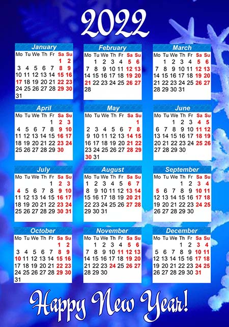 2022 Yearly Photo Calendar: Wall & Pocket Calendar Designs