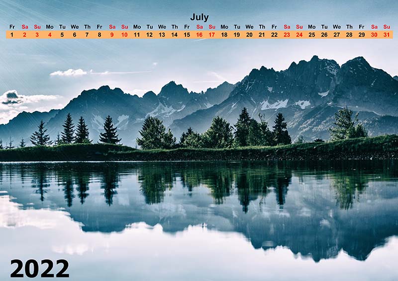 2022 Photo Calendar Examples - Annual, Monthly, Lunar Calendars