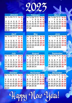2023 pocket calendar example 1