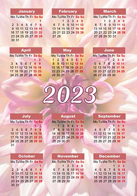 2023 pocket calendar example 2