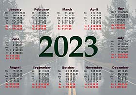 2023 pocket calendar example 3