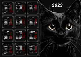2023 horizontal yearly calendar example