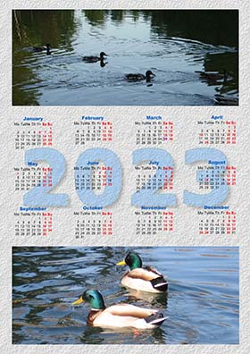 2023 vertical yearly calendar example 1