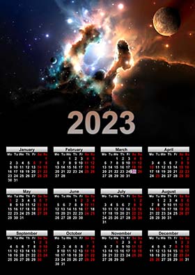 2023 wall calendar example