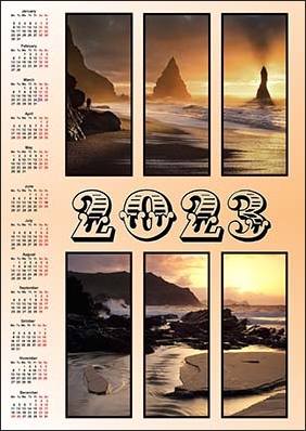 2023 vertical yearly calendar example 2