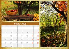 2023 horizontal monthly calendar example 1