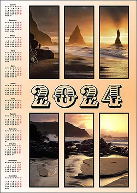 2024 vertical wall calendar example 2