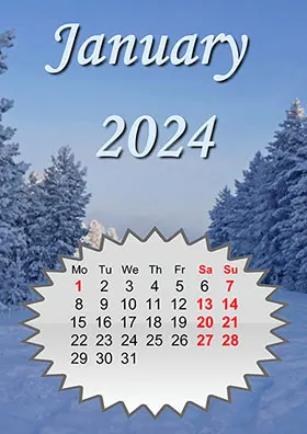 2024 horizontal monthly calendar example 5
