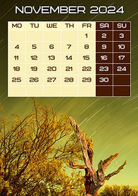 2024 horizontal monthly calendar example 6
