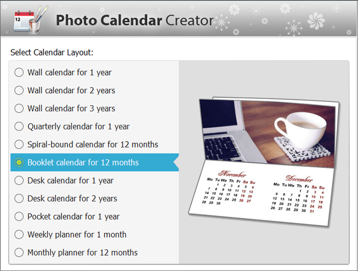 Pick a calendar template