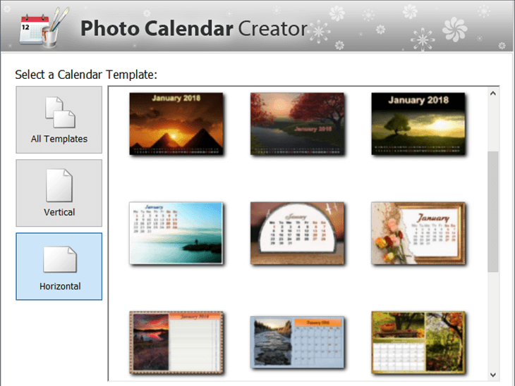 Select a suitable calendar layout