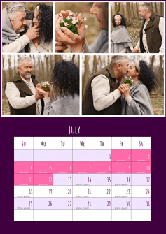 Monthly calendar design