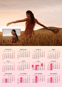 Yearly calendar design