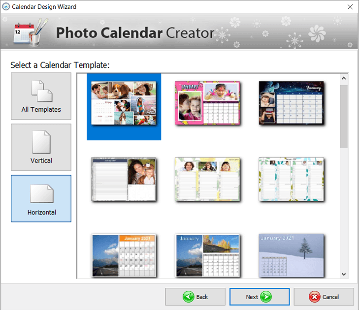 Calendar template library