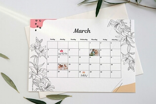 Desk pad calendar for coloring