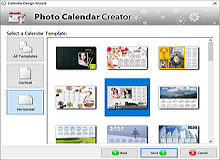 Pick a template fro your family photo calendar