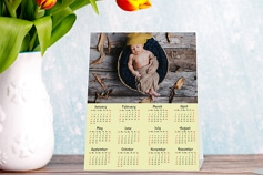 Desk calendar with baby photos