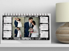 Desk wedding collage calendar