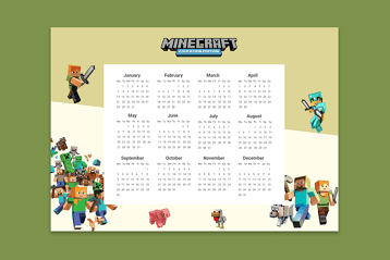 Minecraft pocket calendar