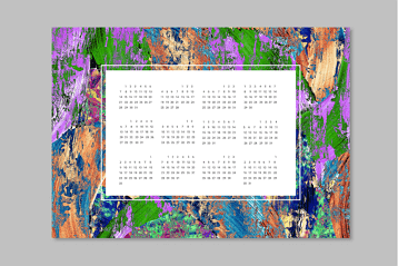 Colorful forever pocket calendar