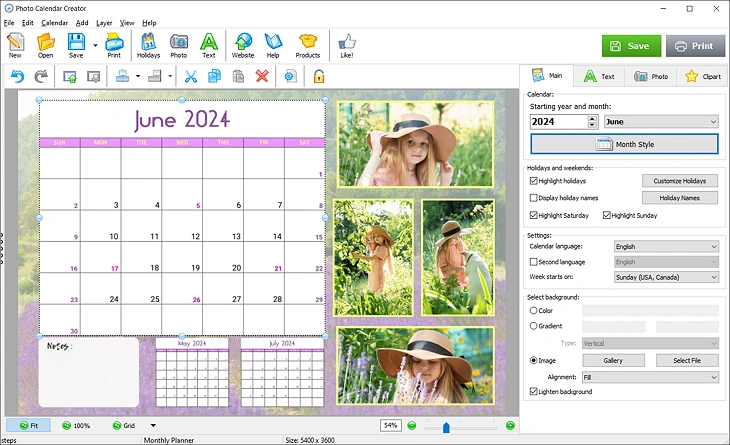 Personalize your 2024 calendar