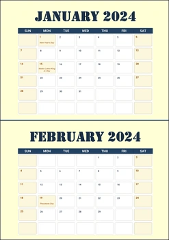 12-page monthly calendar