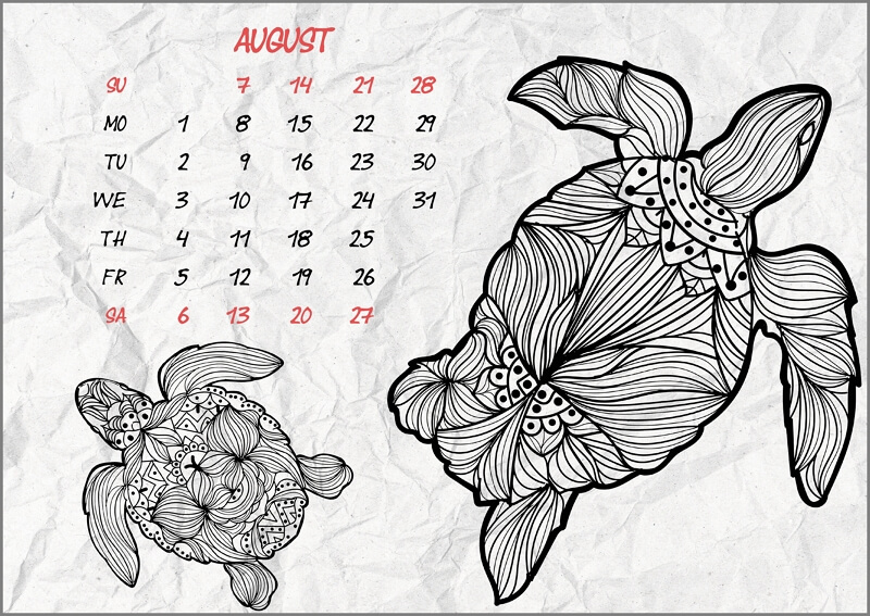 Make a coloring calendar