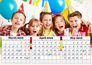 A photo birthday calendar