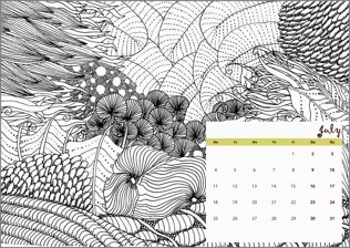 A coloring calender for grown-ups