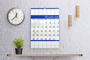 3-month wall calendar