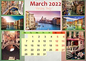 2022 monthly calendar example 3