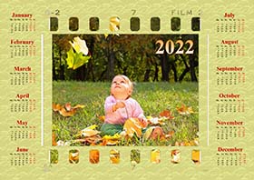 2022 horizontal yearly calendar example 4