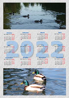 2022 vertical yearly calendar example 1