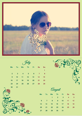 2022 vertical yearly calendar example 2