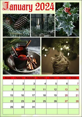 2024 monthly calendar example