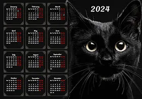 2024 horizontal yearly calendar example
